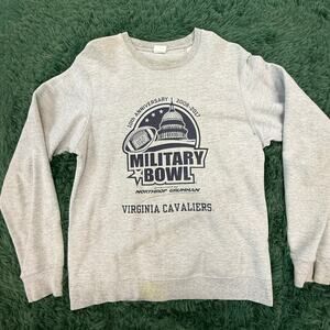 2017 University of Virginia Gray Military Bowl Sz Medium Pullover Sweatshirt